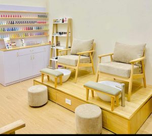 Bộ đôi ghế nail đầy đủ phụ kiện